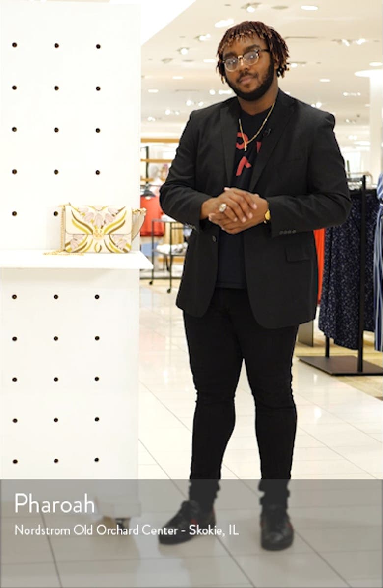 Chelsea Floral Appliqué Leather Shoulder Bag, sales video thumbnail