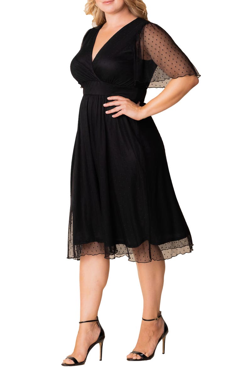 Margot Mesh Cocktail Dress, Alternate, color, ONYX