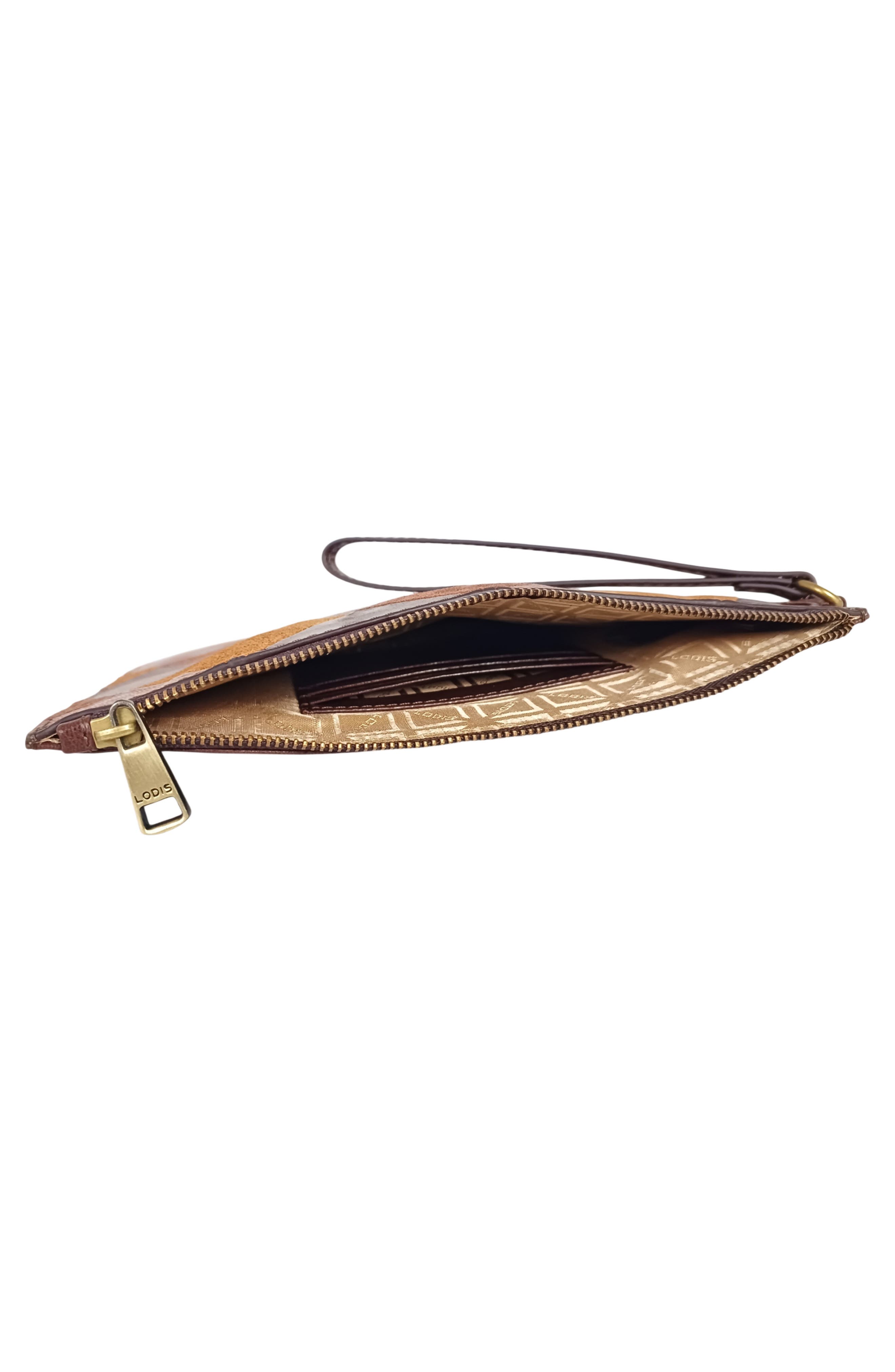 Patchwork Leather Clutch, Alternate, color, BROWN MULTI