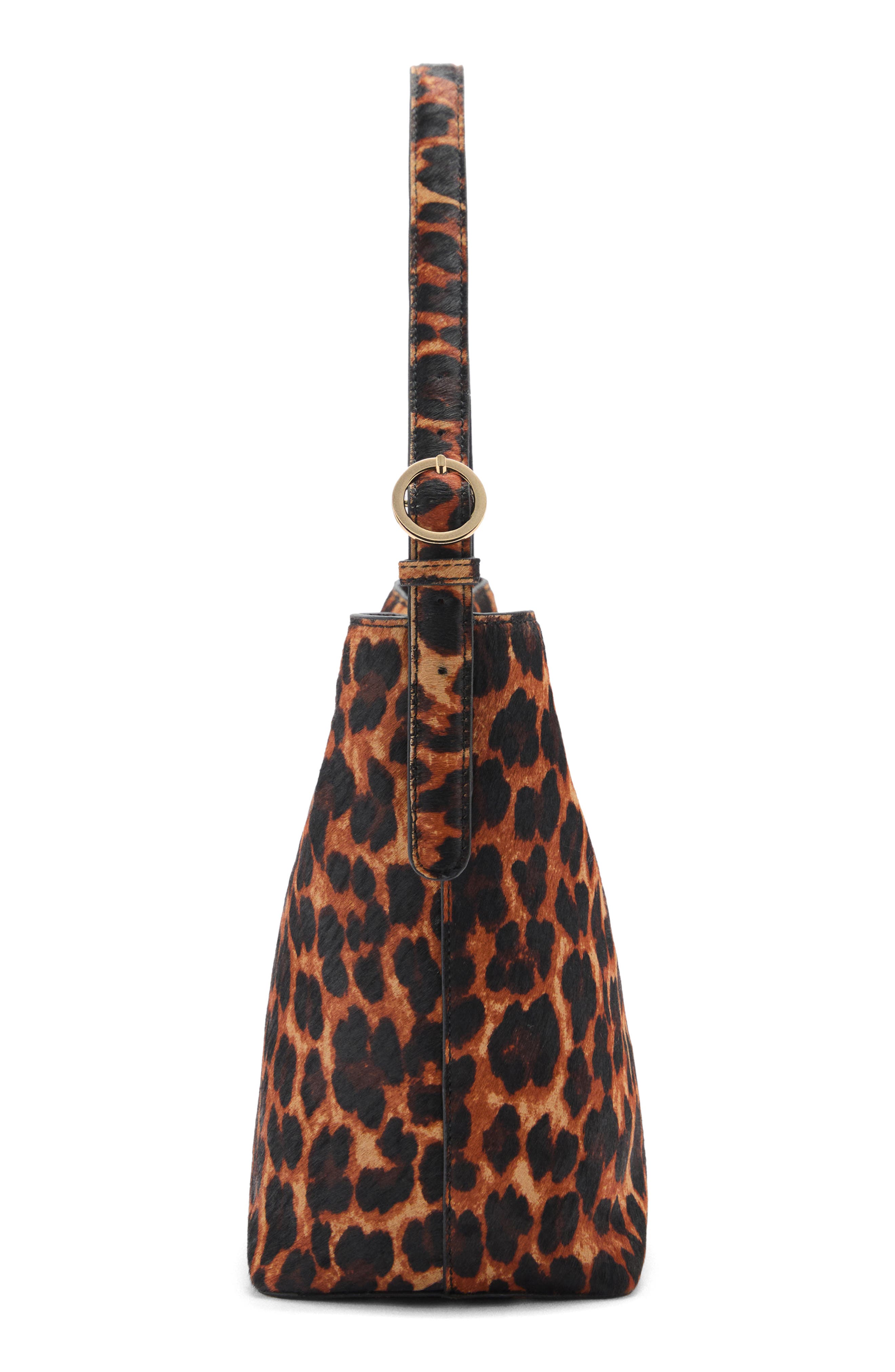 MANGO Leopard Print Genuine Calf Hair Shoulder Bag, Alternate, color, 