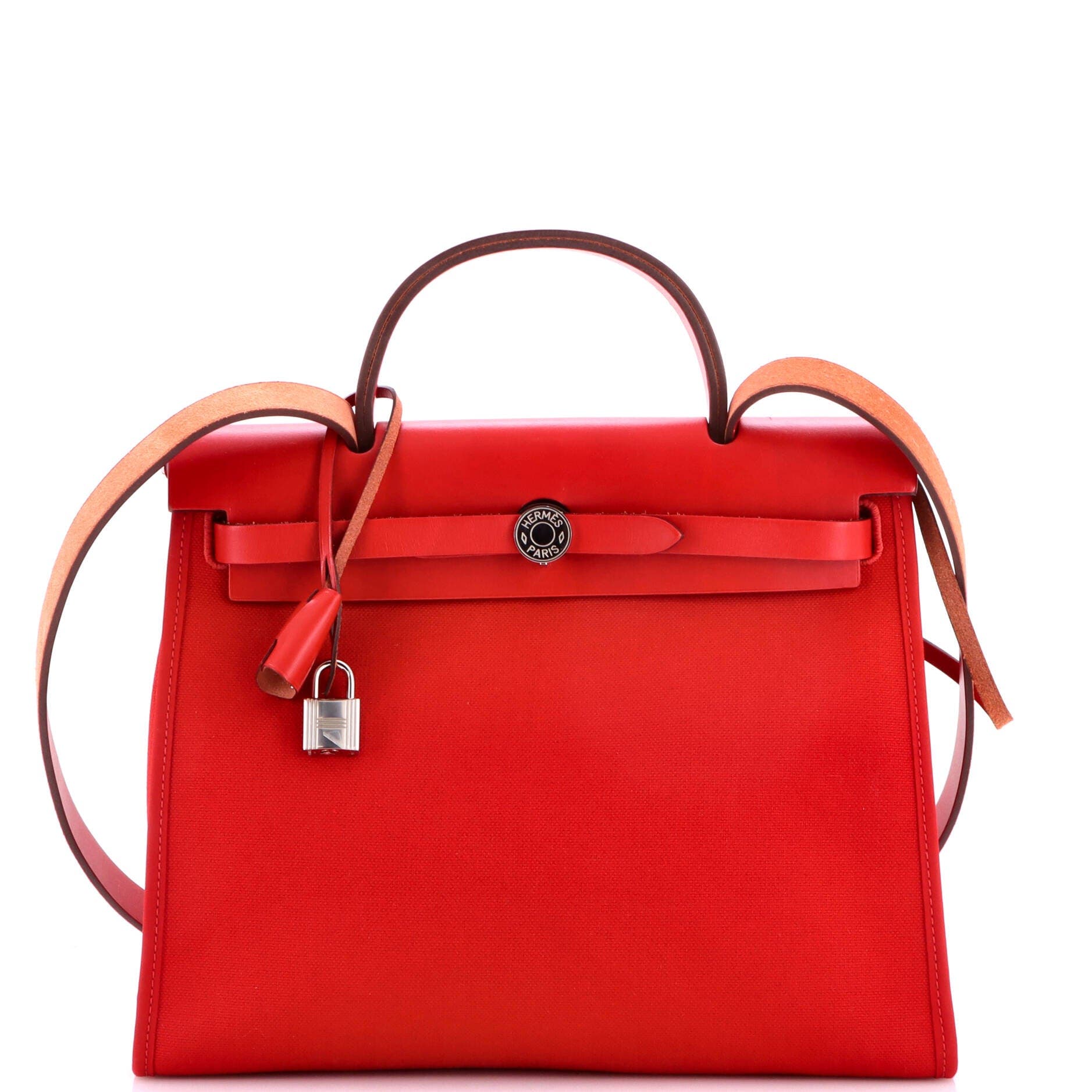 Herbag Zip Leather and Toile 31, Main, color, Red