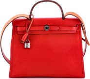 Pre-Owned Hermes Herbag Zip Leather and Toile 31
