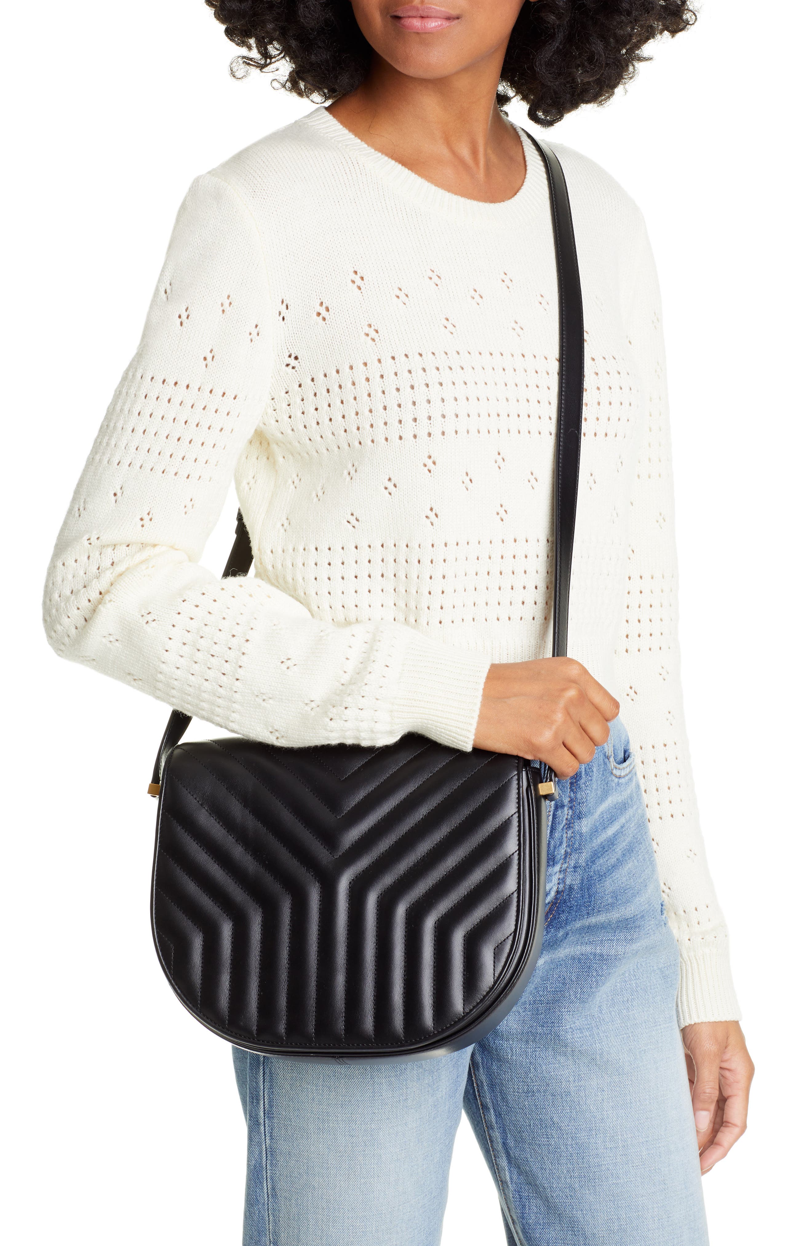 Saint Laurent Joan Quilted Leather Shoulder Bag, Alternate, color, 