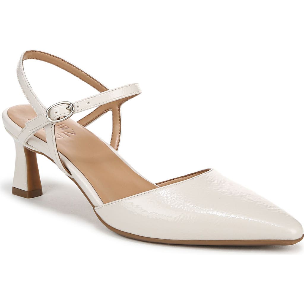 Naturalizer Tara Pointed Toe Pump In Warm White Faux Leather