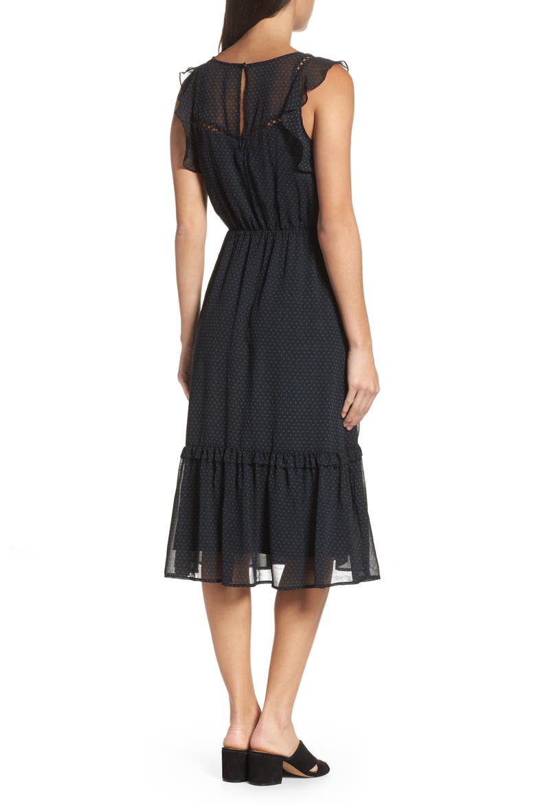 BB Dakota Carra Ruffle A-Line Dress, Alternate, color, NAVY