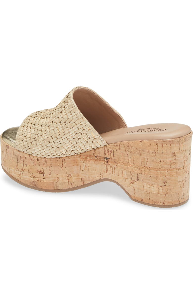 Cordani Joey Platform Slide Sandal, Alternate, color, Beige Raffia