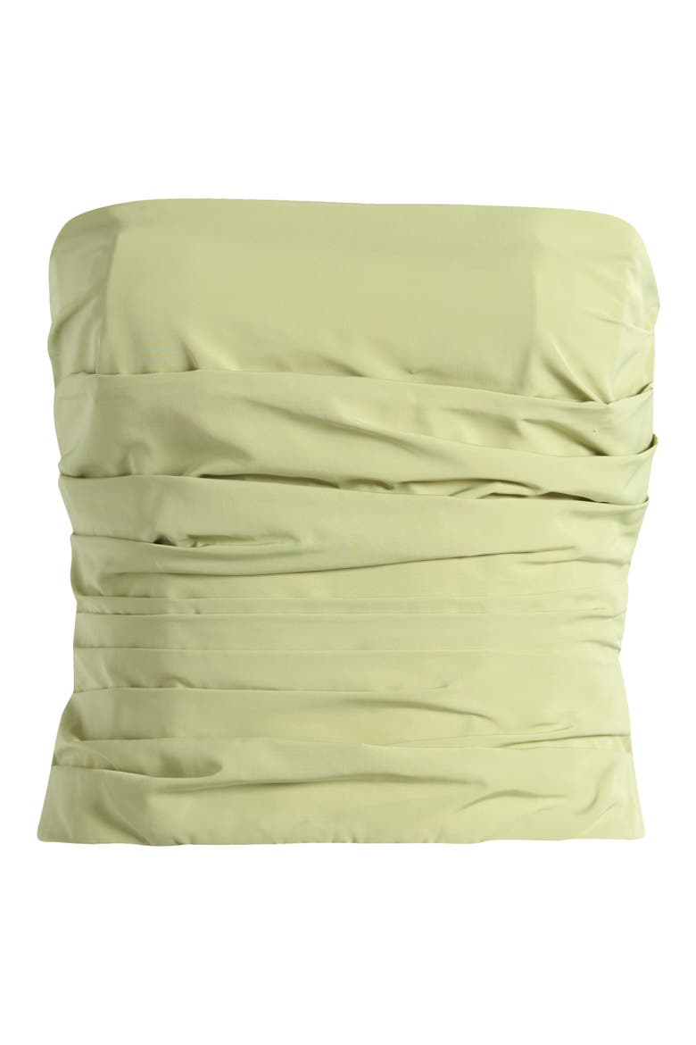Pleated Strapless Corset Top, Alternate, color, PEAR