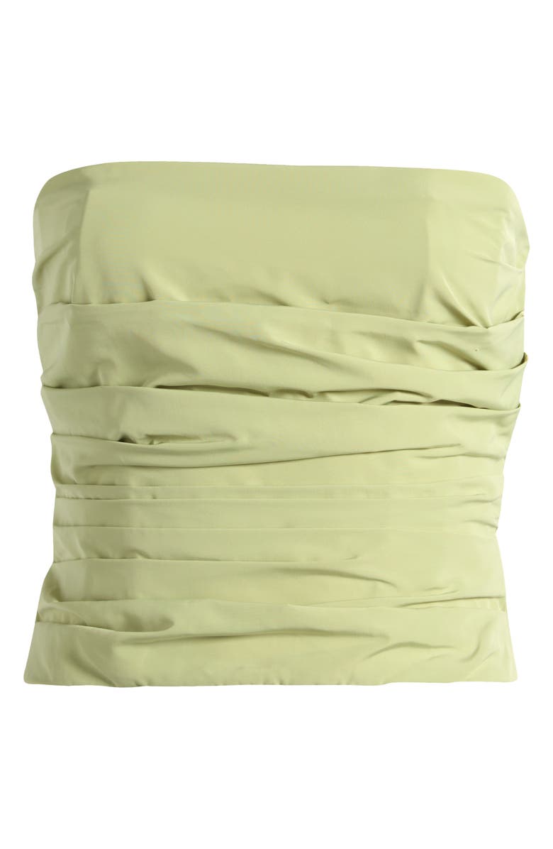 Mistress Rocks Pleated Strapless Corset Top, Alternate, color, Pear