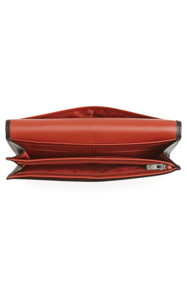 Longchamp Roseau Leather Continental Wallet, Alternate, color, Black