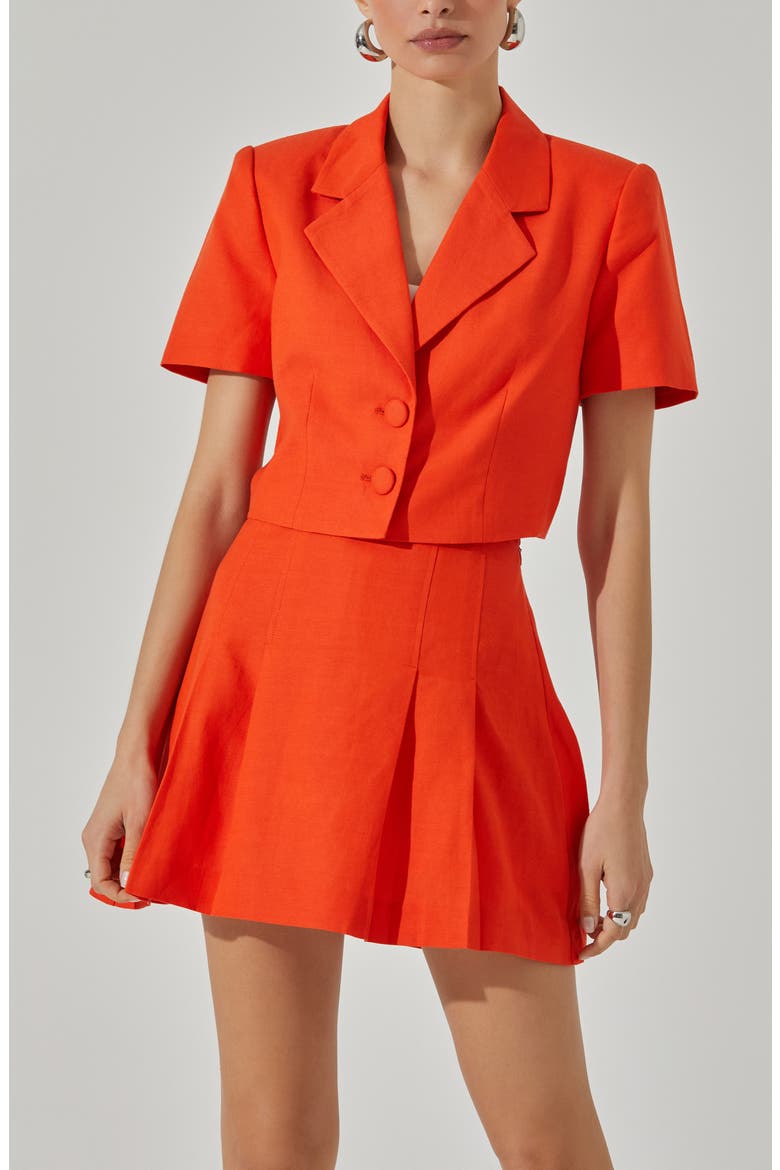 Pleated Miniskort, Alternate, color, ORANGE