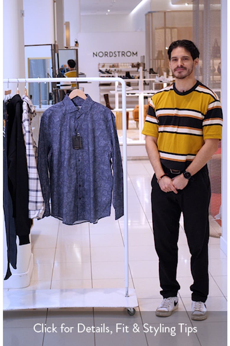Alvin Shaped Fit Leaf Print Button-Up Shirt video