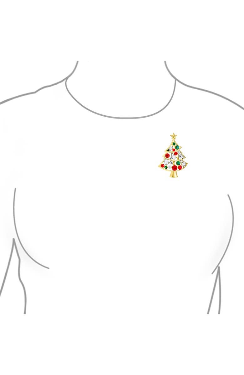 BLING JEWELRY Christmas Tree Pin, Alternate, color, Gold-Tone