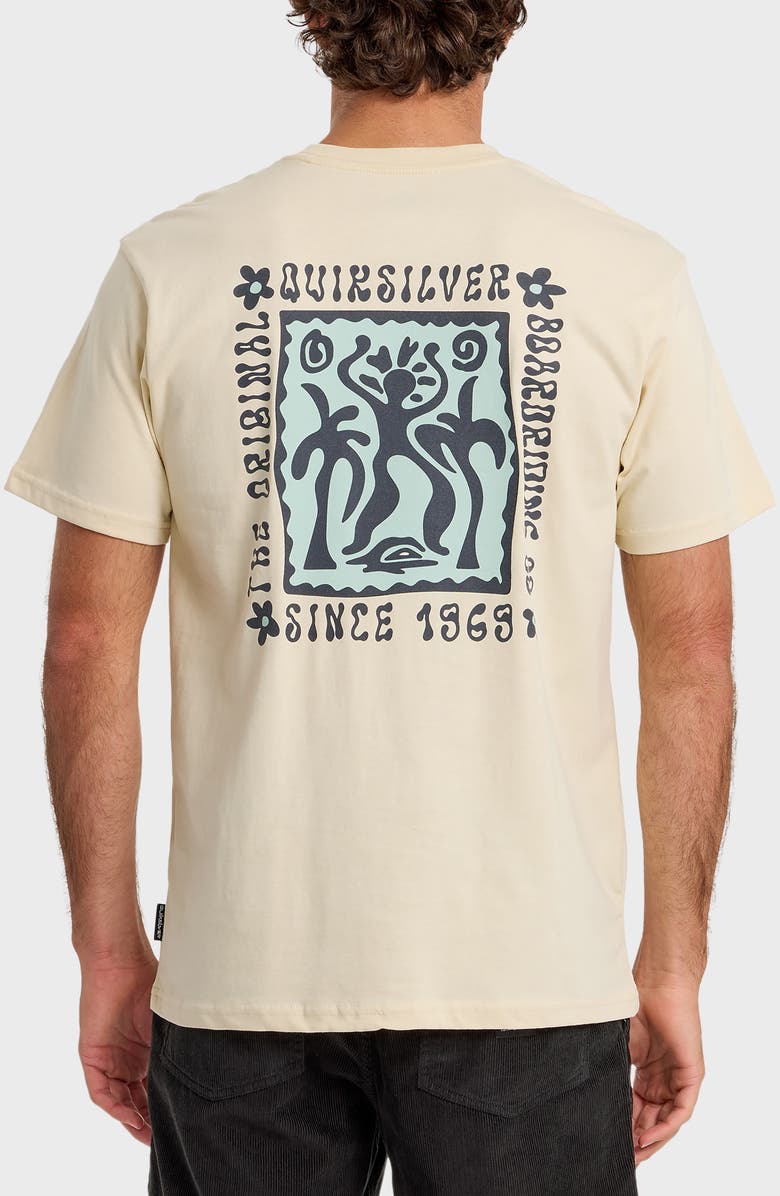 Quiksilver Serenity Splash Cotton Graphic T-Shirt, Alternate, color, Bone White
