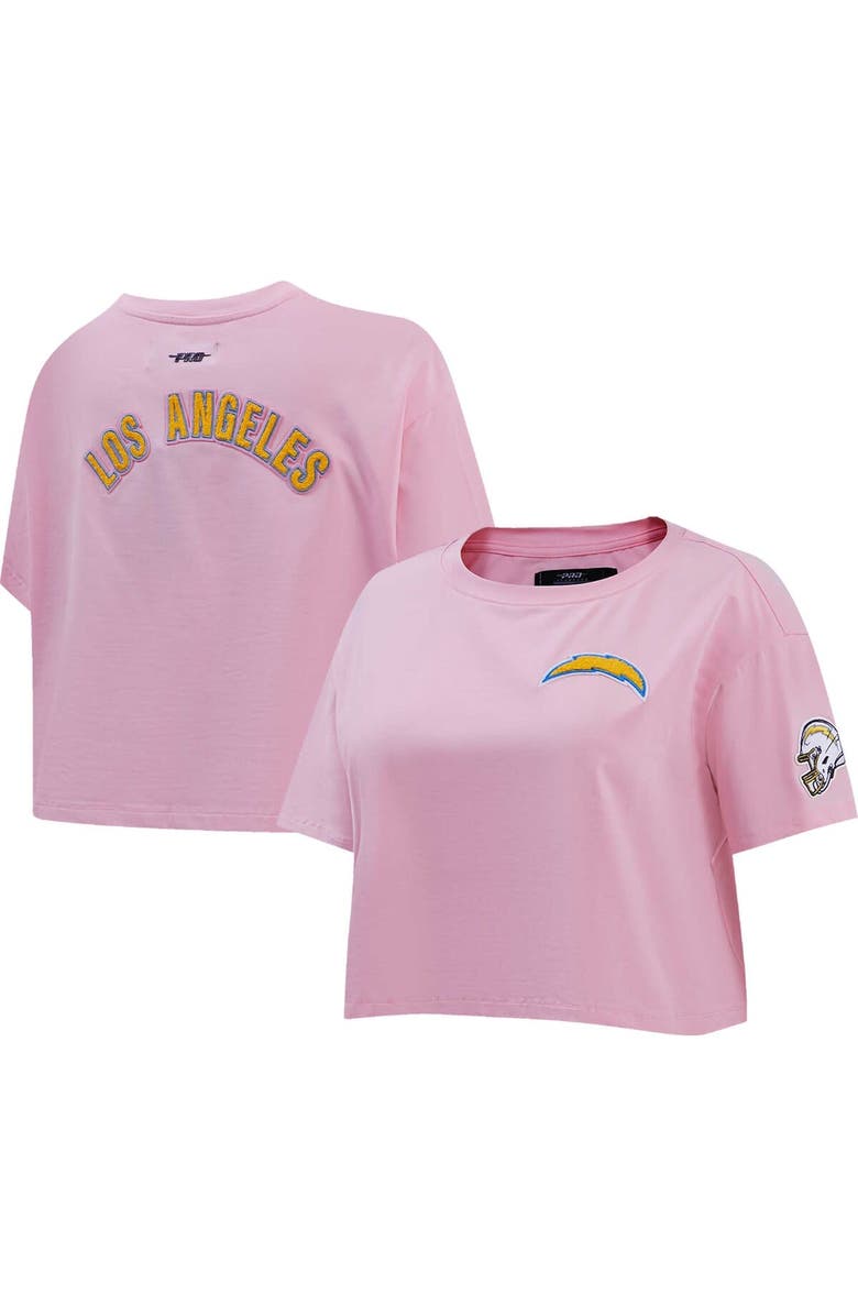 PRO STANDARD Women's Pro Standard Pink Los Angeles Chargers Cropped Boxy T-Shirt, Alternate, color, 