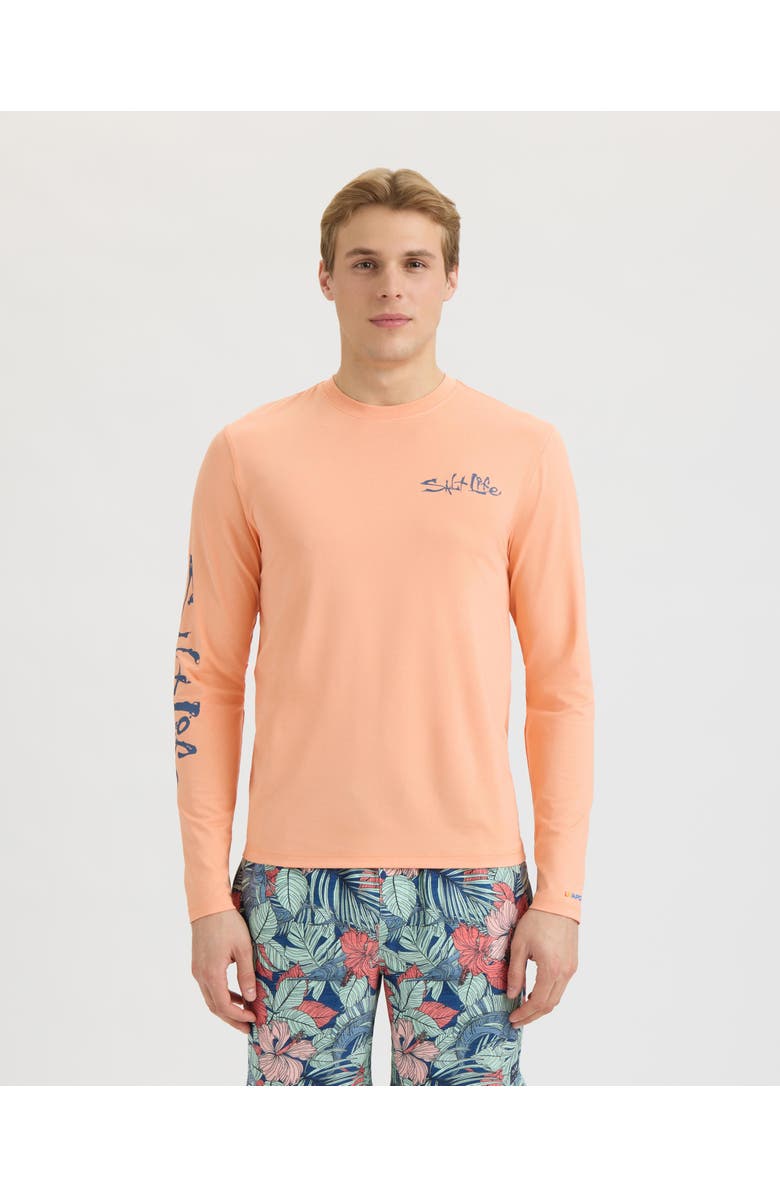 Salt Life Secret Spot Long Sleeve SLX Performance Tee, Main, color, Grapefruit Heather