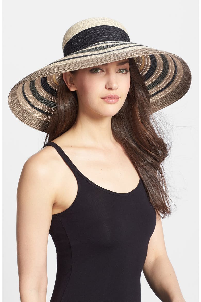 'Chloe' Floppy Hat, Main, color, NATURAL MULTI