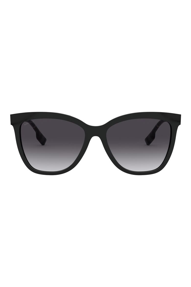 56mm Square Sunglasses, Main, color, BLACK