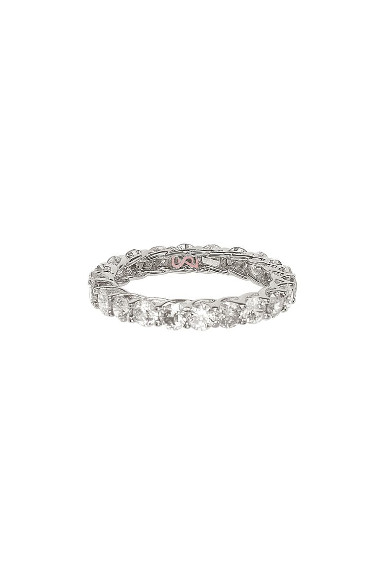Cubic Zirconia Band Ring, Alternate, color, WHITE