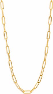 Argento Vivo Sterling Silver Paper Clip Chain Necklace