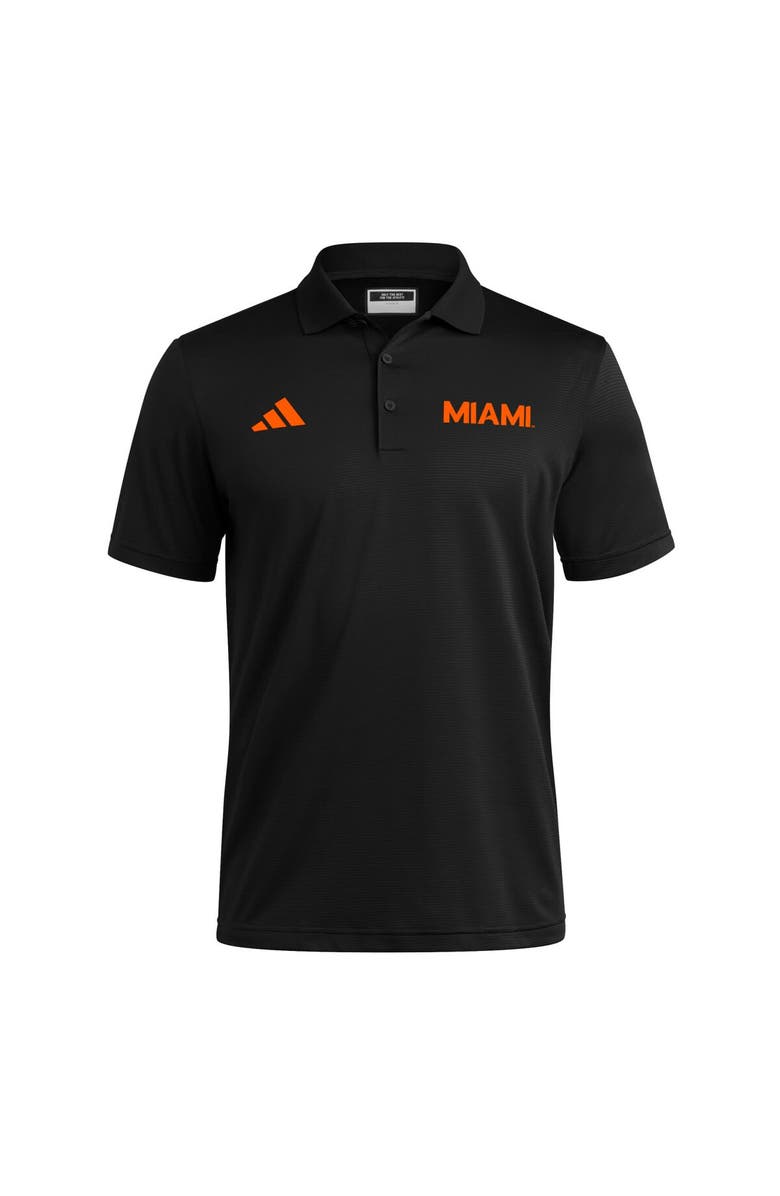 adidas Men's adidas Black Miami Hurricanes Ultimate 365 Ottoman Polo Shirt, Alternate, color, Black