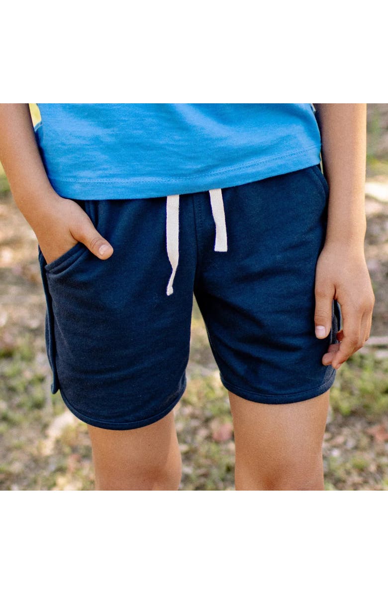 Jackalo Kids Ollie Organic Cotton Loopknit Shorts, Alternate, color, Navy