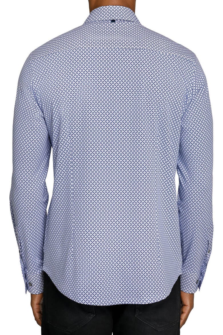 Diamond Dot Button Up Shirt, Alternate, color, NAVY