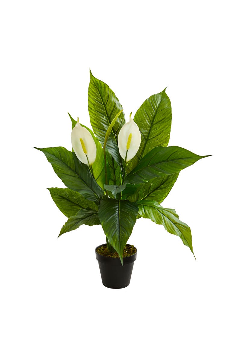 26-in Spathiphyllum Artificial Plant, Main, color, Green