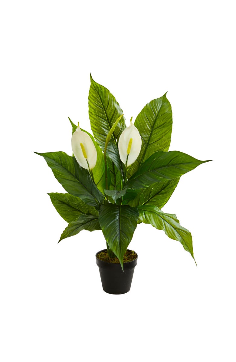 NEARLY NATURAL 26-in Spathiphyllum Artificial Plant, Main, color, Green