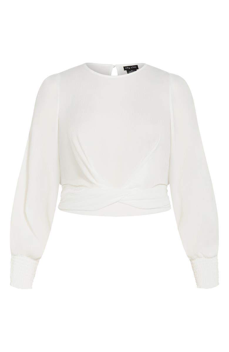 City Chic Amira Twist Long Sleeve Top, Alternate, color,