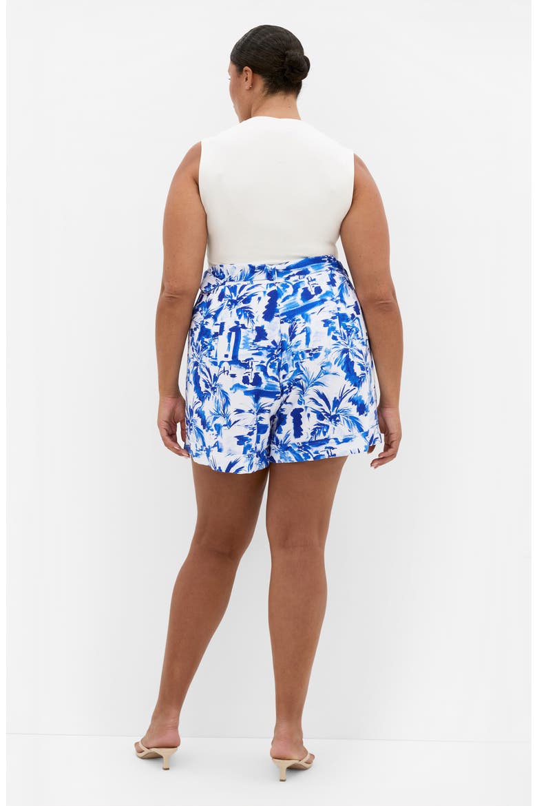 Palm Tree Print Shorts, Alternate, color, BLUE PALM