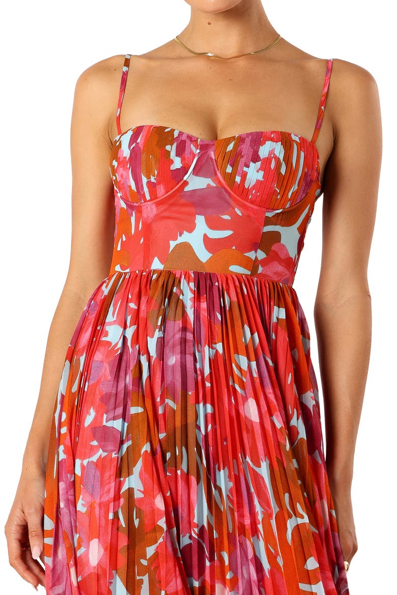 Achanti Print Pleated Maxi Dress, Alternate, color, PINK AZALEA