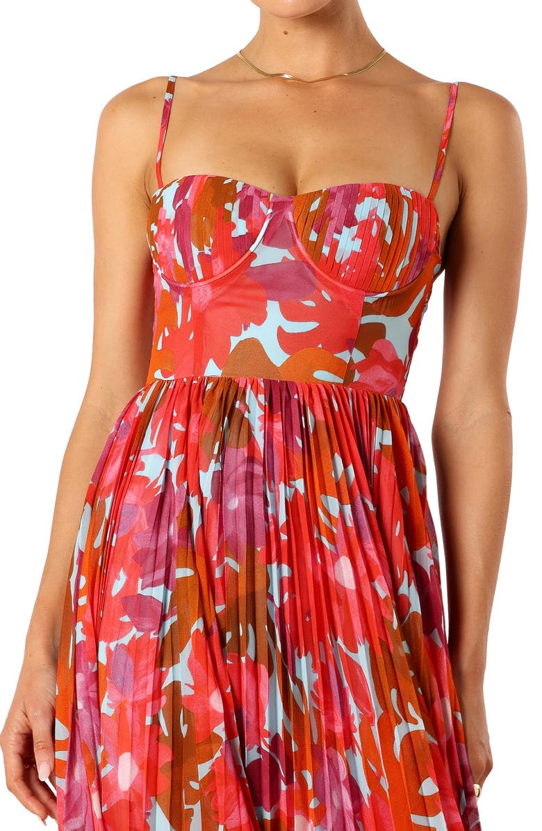 Petal & Pup Achanti Print Pleated Maxi Dress, Alternate, color, Pink Azalea