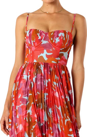 Achanti Print Pleated Maxi Dress
