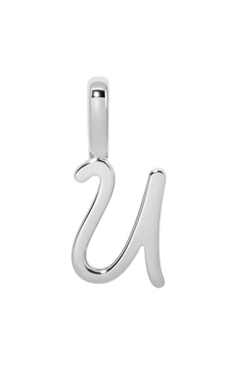 Script Initial Charm Silver