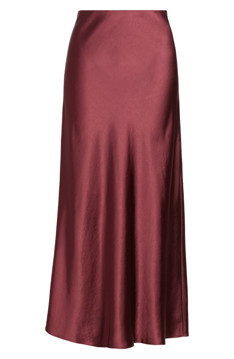 Open Edit Satin Maxi Skirt, Alternate, color, Burgundy Tannin