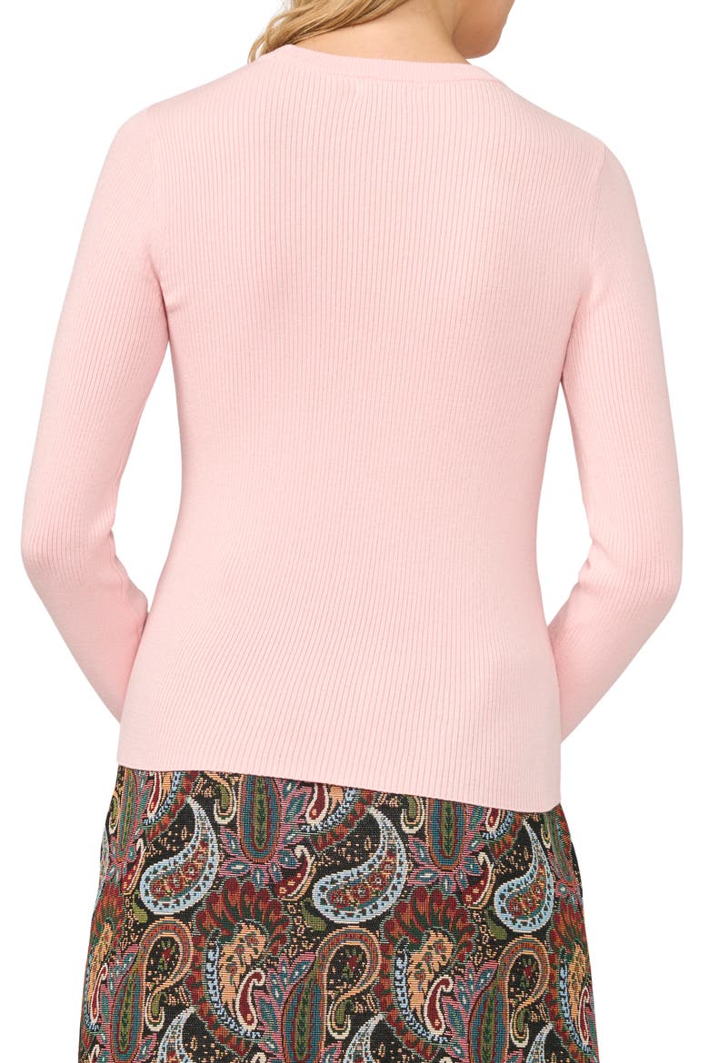 Button Cuff Rib Crewneck Sweater, Alternate, color, POTPOURRI
