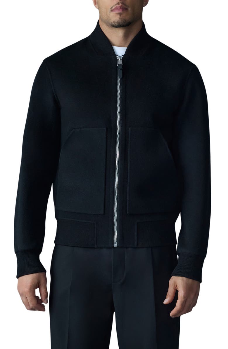 Mackage Emilio Water Repellent Wool Double Face Bomber Jacket, Main, color, 