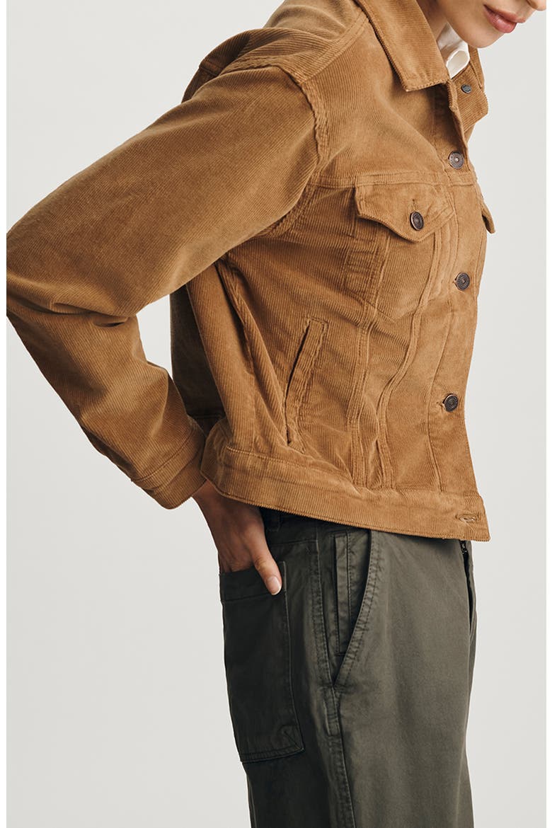 Megi Corduroy Crop Jacket, Alternate, color, CAMEL CORD
