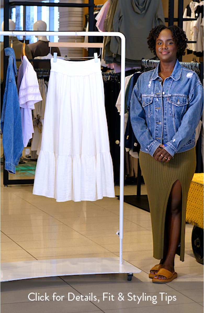 Cotton Gauze Tiered Maxi Skirt, sales video thumbnail