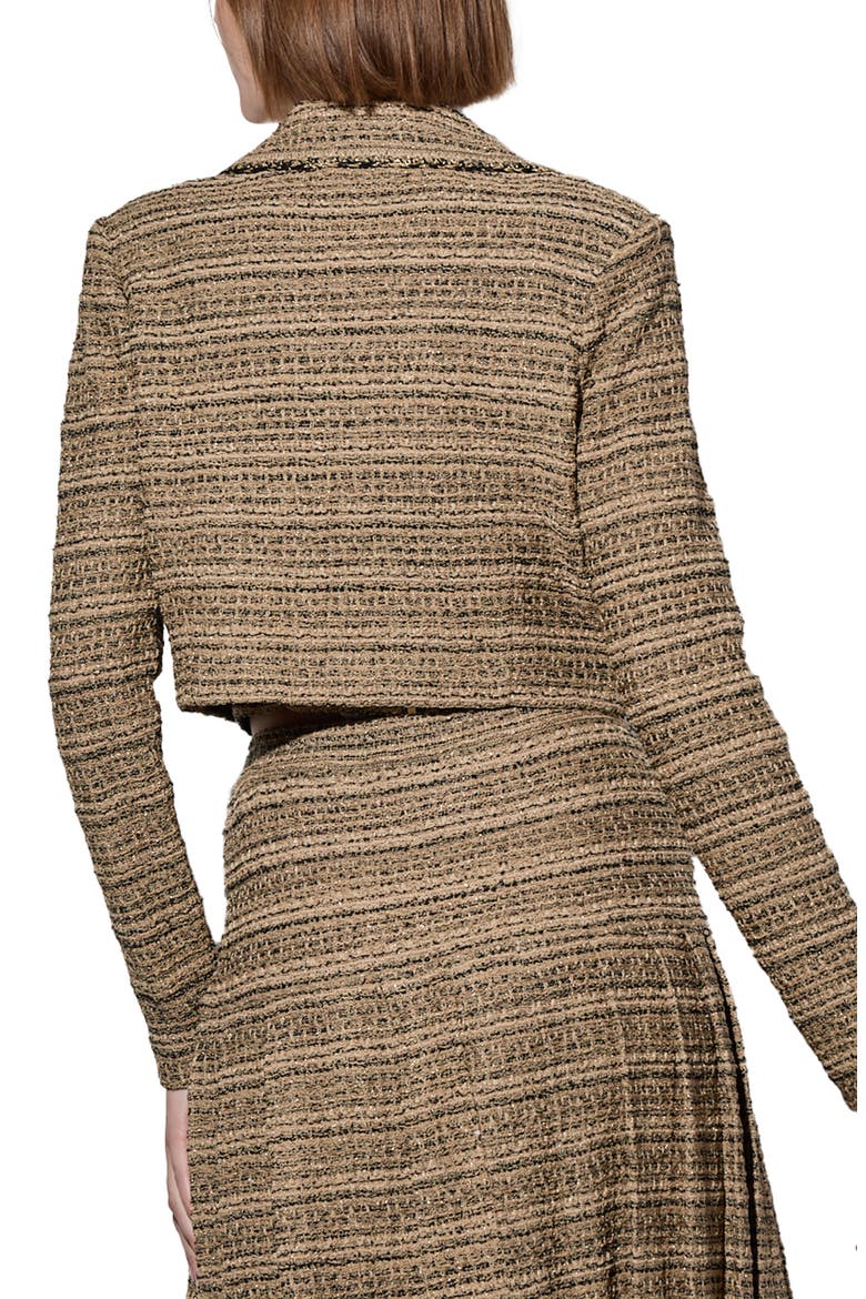 Metallic Tweed Crop Jacket, Alternate, color, GOLD/BLACK