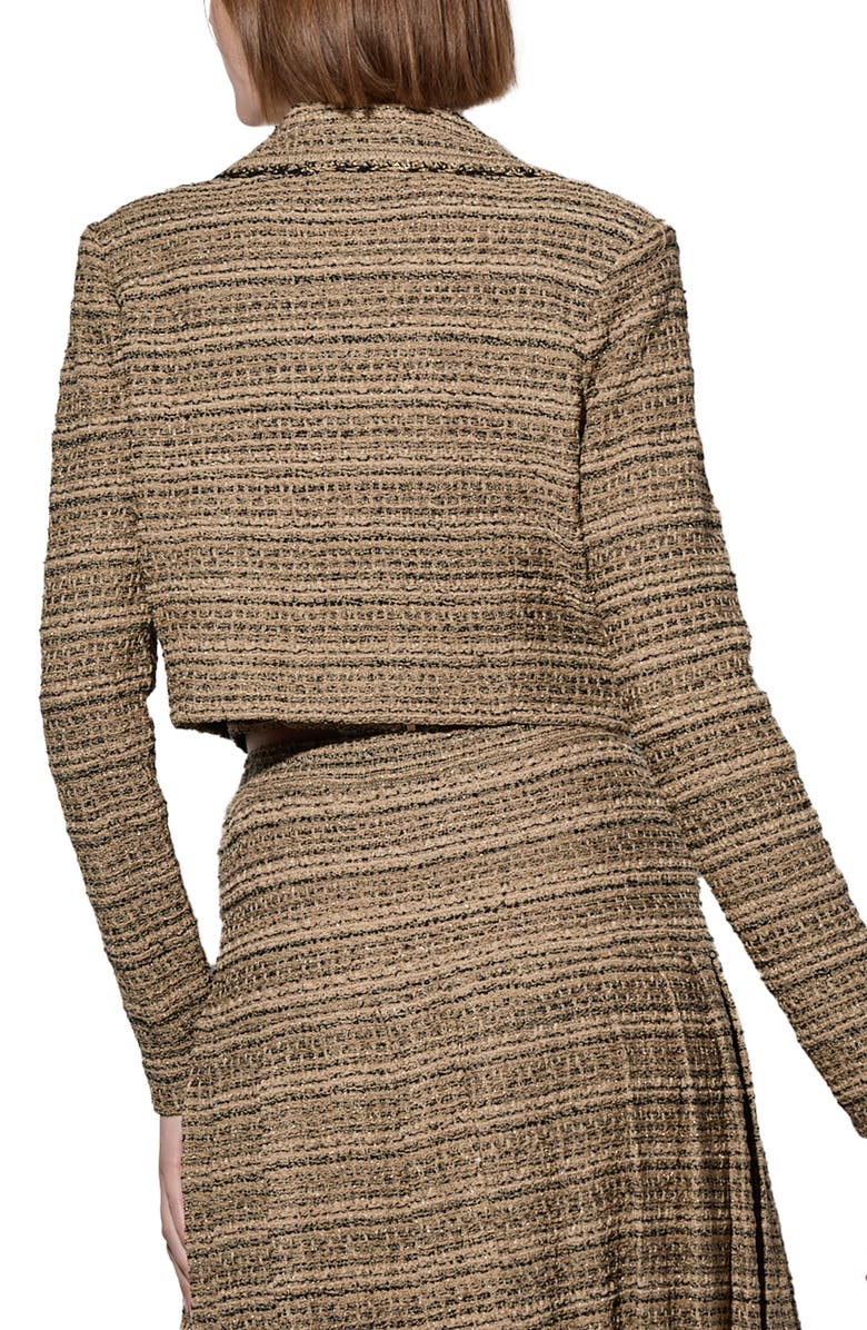 Ming Wang Metallic Tweed Crop Jacket, Alternate, color, 