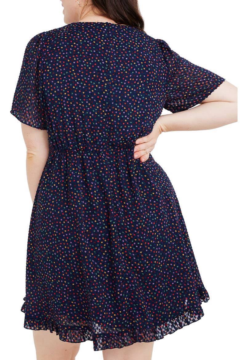 Sugar Dot Flutter Sleeve Dress, Alternate, color, CONFETTI DOT DARK NIGHTFALL