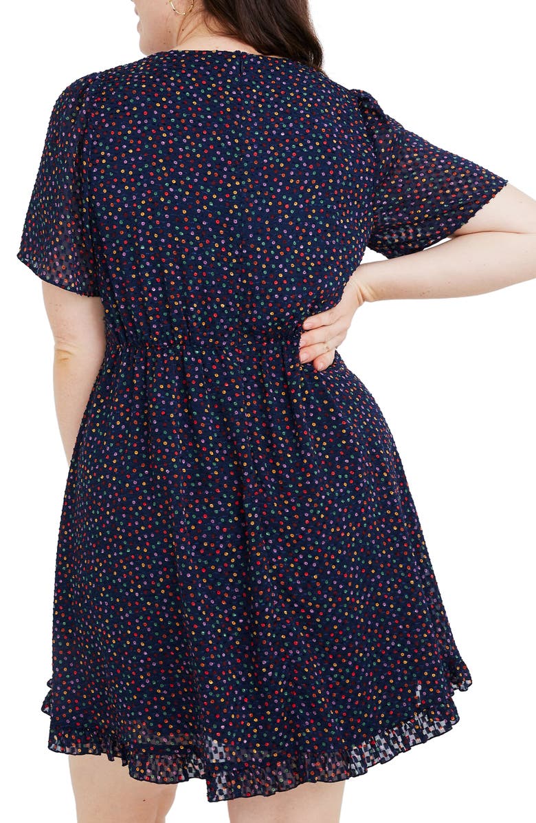 Madewell Sugar Dot Flutter Sleeve Dress, Alternate, color,