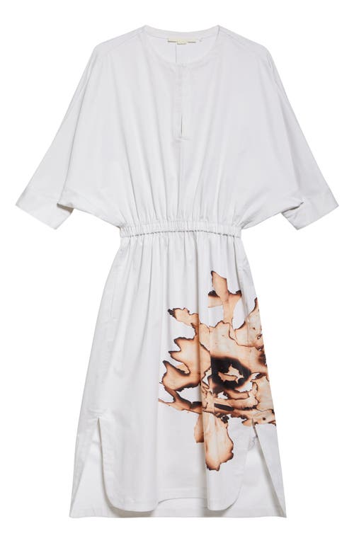 Jason Wu Collection Floral Print Dolman Sleeve Dress In White