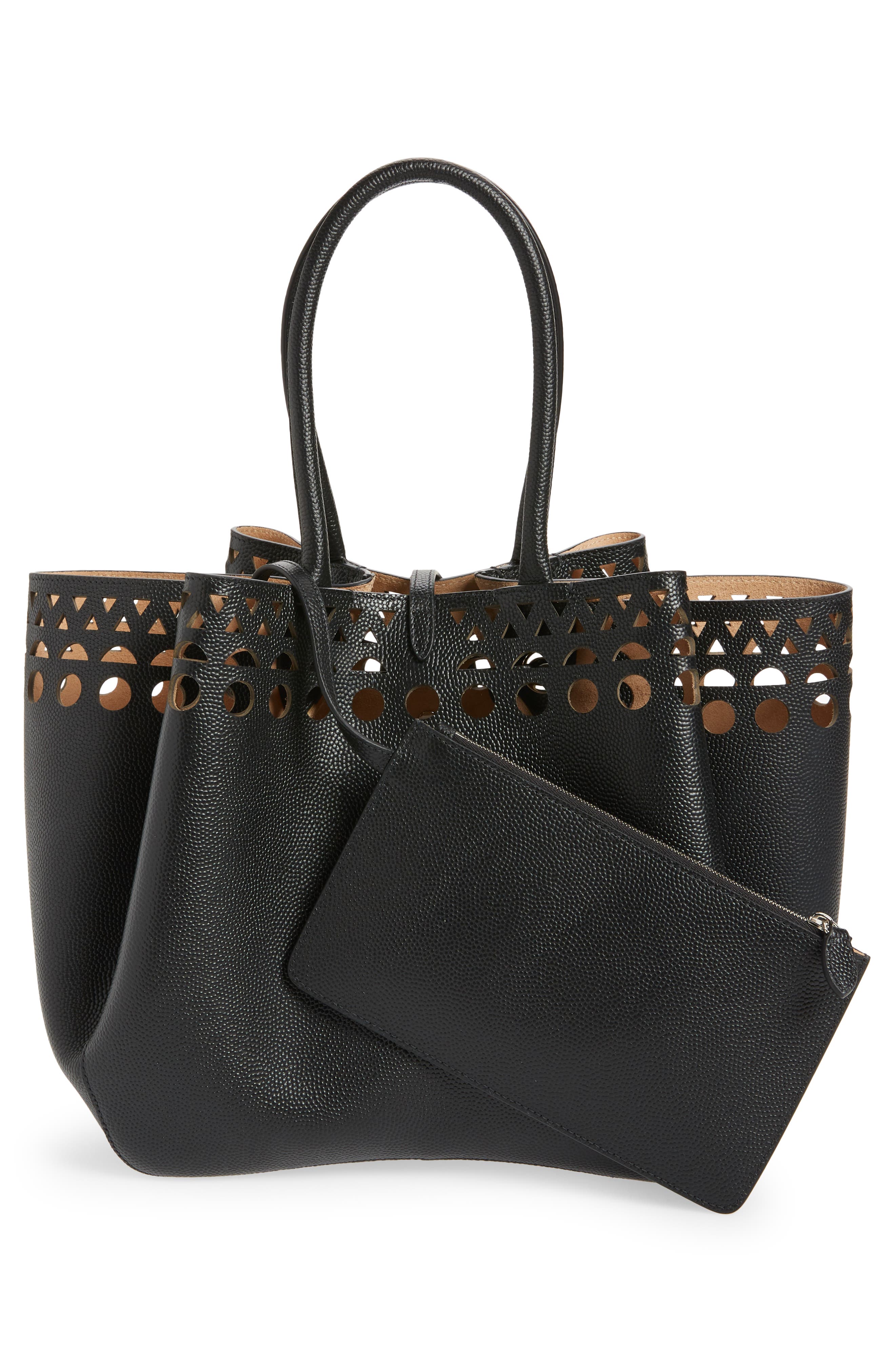 Alaïa Angèle 25 Grained Leather Top Handle Bag, Alternate, color, 