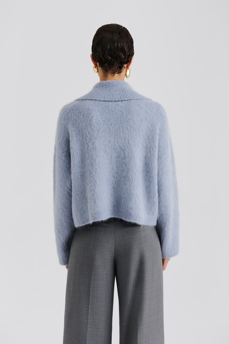 Yselle Long Sleeve Collared Sweater, Alternate, color, Blue