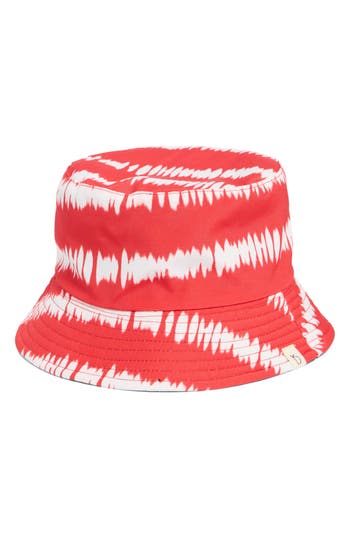 Area Stars Reversible Tie Dye Bucket Hat In Red