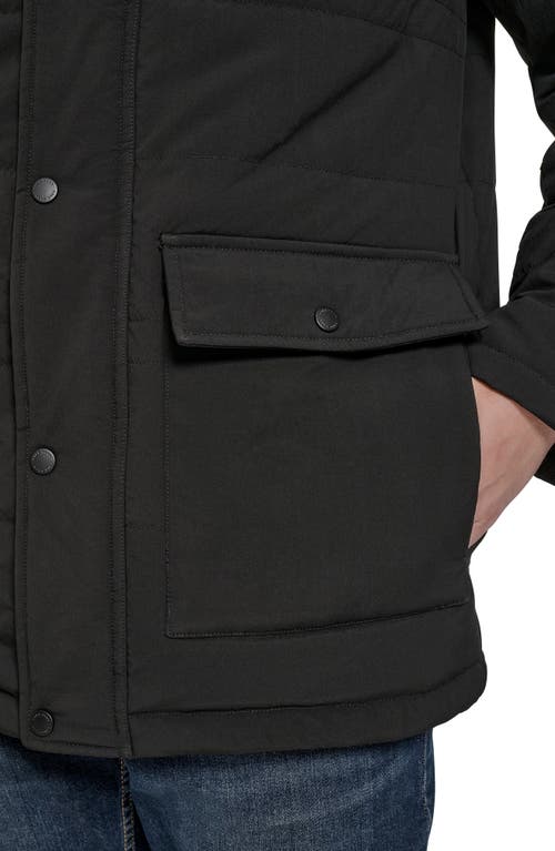 Cole Haan Signature Stretch Crinkle Puffer Jacket In Black