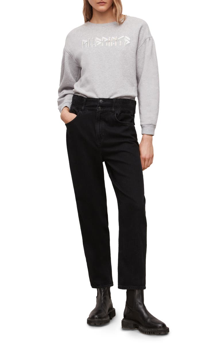 AllSaints Noctis Ona Cotton Graphic Sweatshirt, Alternate, color, Grey Marl