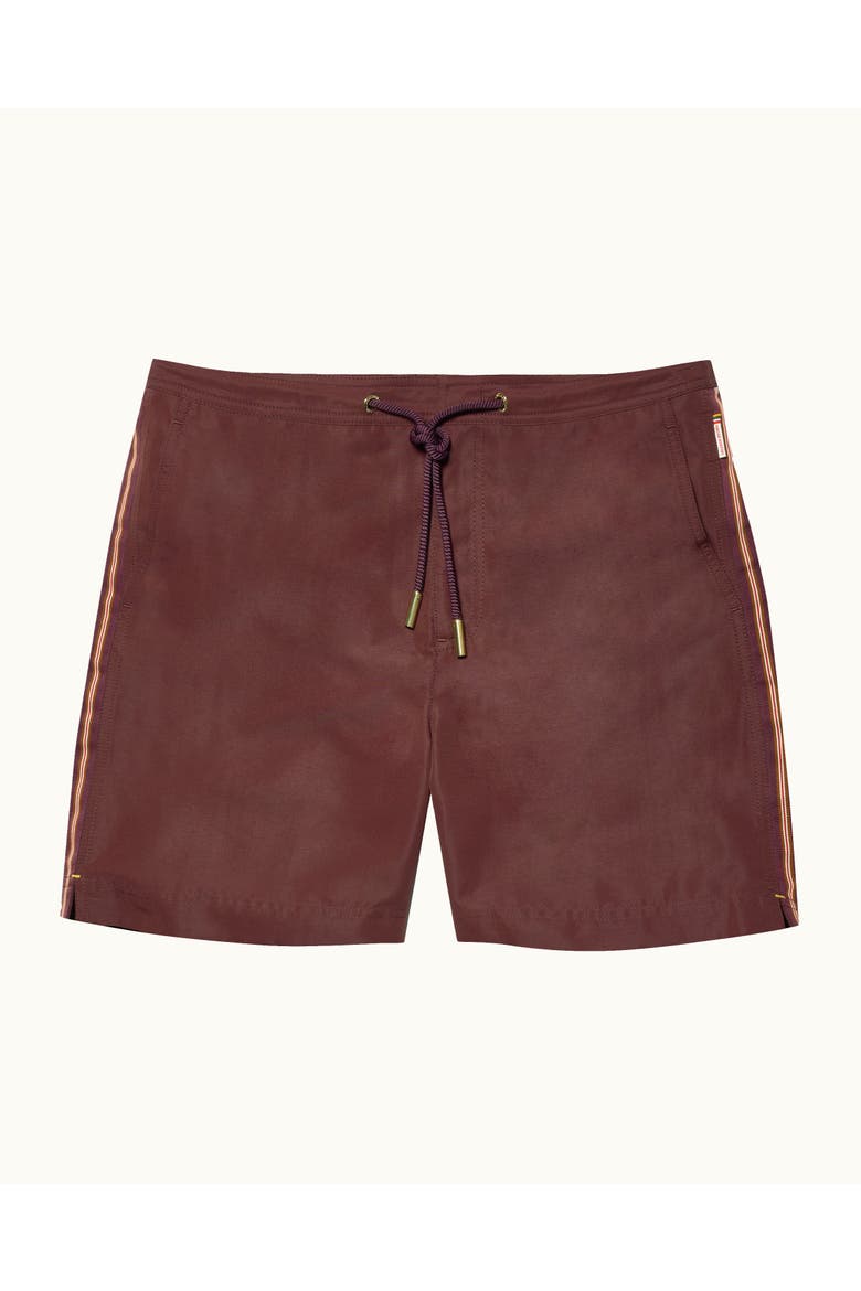 Bulldog Drawcord Mid Length Swim Shorts, Main, color, DAMSON